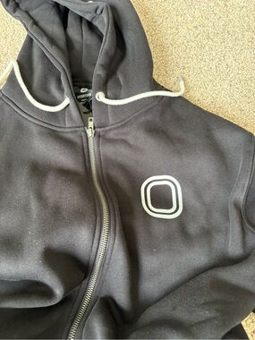 NWT Overtime Elite Small Zip Up Hoodie Black White Logo